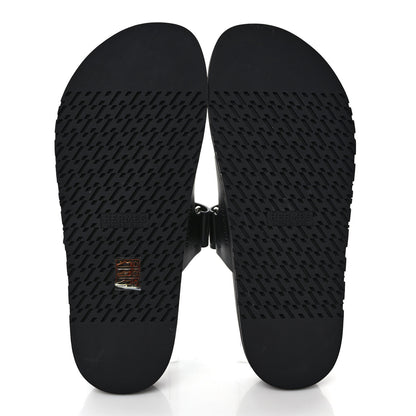Hermes Calfskin Mens Chypre Sandals 42 Black 5 of 9