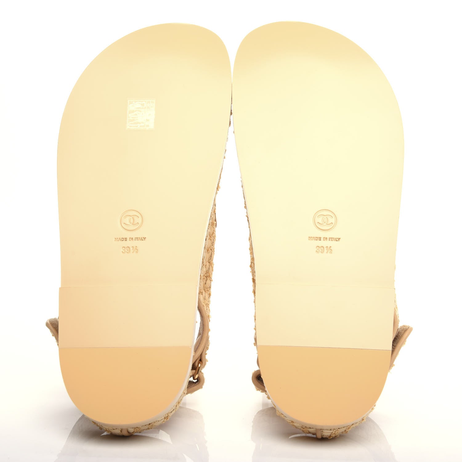 Chanel Braided Fabric Velcro Dad Sandals 39.5 Beige 6 of 11