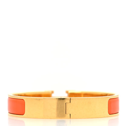 Hermes Enamel Narrow Clic Clac H Bracelet GM Orange 3 of 5
