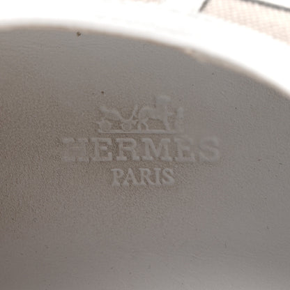 Hermes Canvas Calfskin Get Sneakers 39.5 Prunoir White 8 of 9