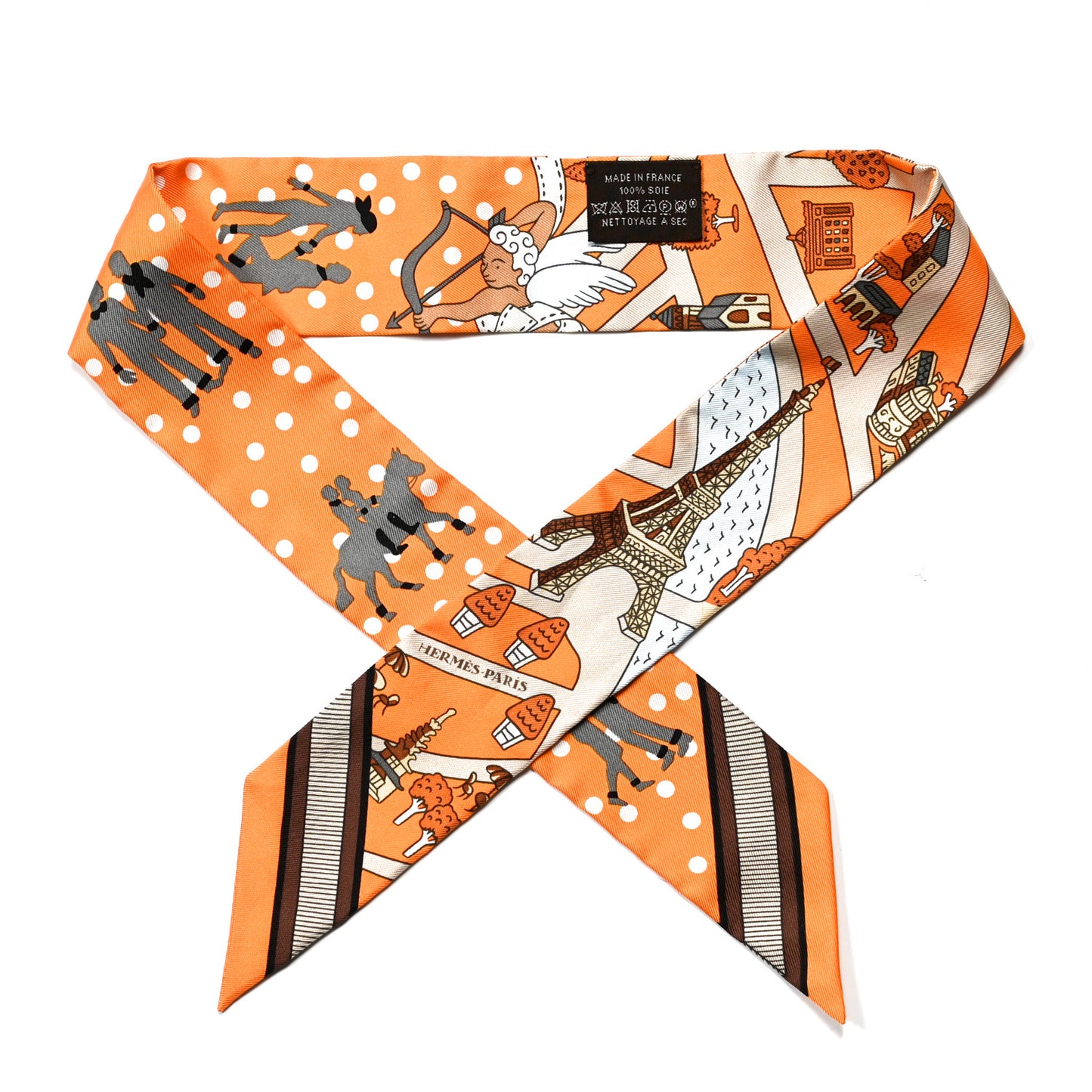Silk Les Nouveaux Amoureux de Paris Twilly Orange Ciel Beige