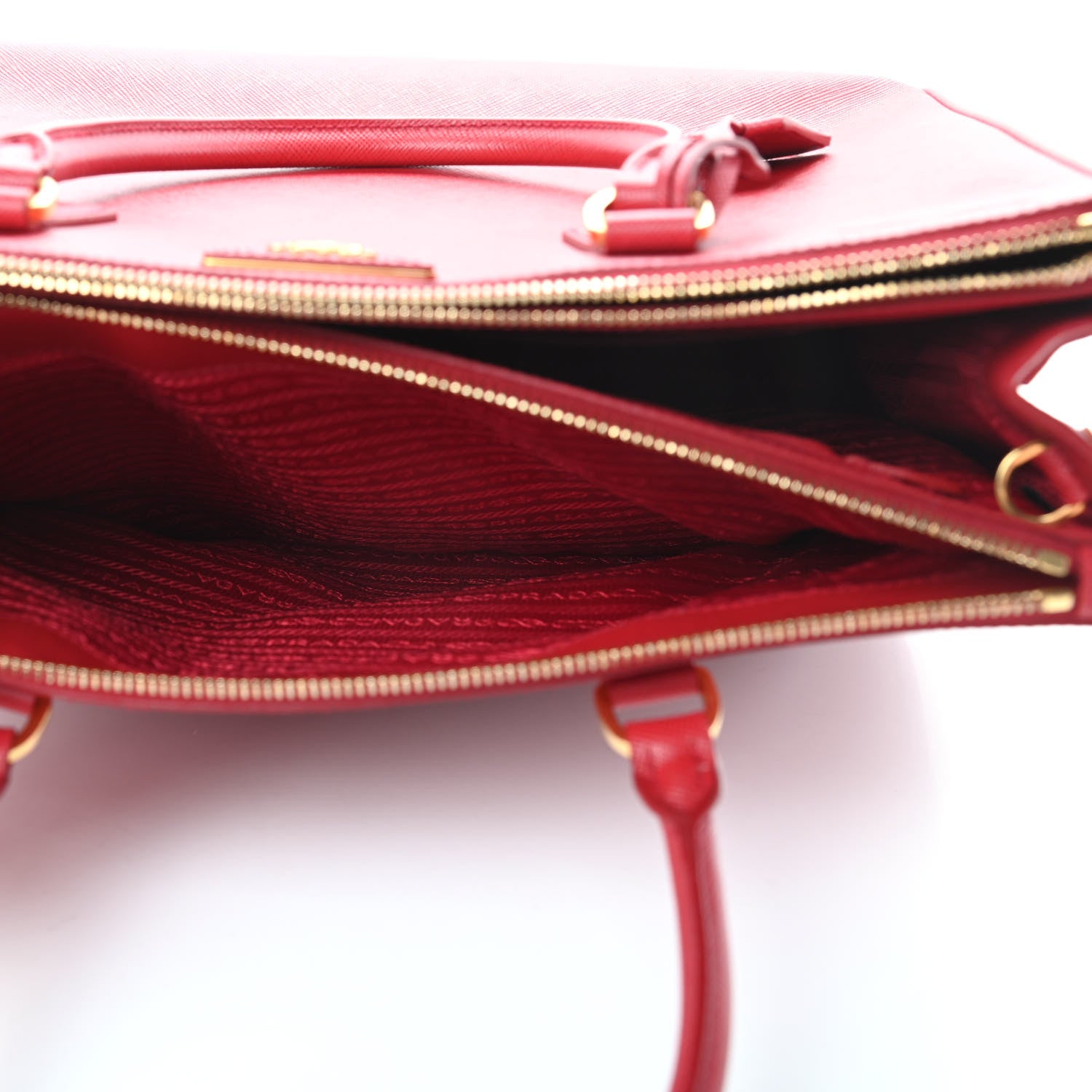 Prada Saffiano Medium Galleria Double Zip Tote Fuoco 7 of 15