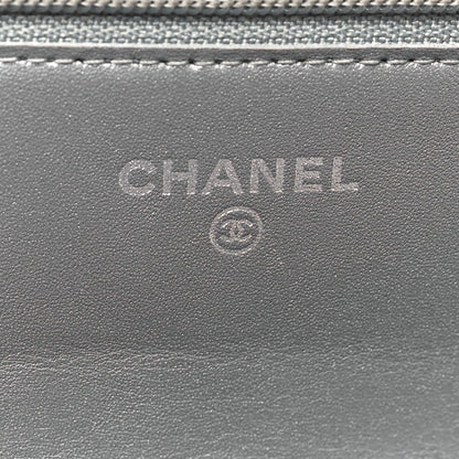 Chanel Metallic Aged Calfskin Quilted Reissue Wallet On Chain WOC Silver 6 of 12