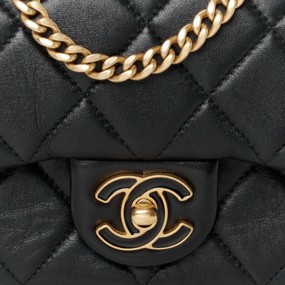 Chanel Lambskin Enamel Quilted Mini Pending CC Square Flap Black 9 of 11
