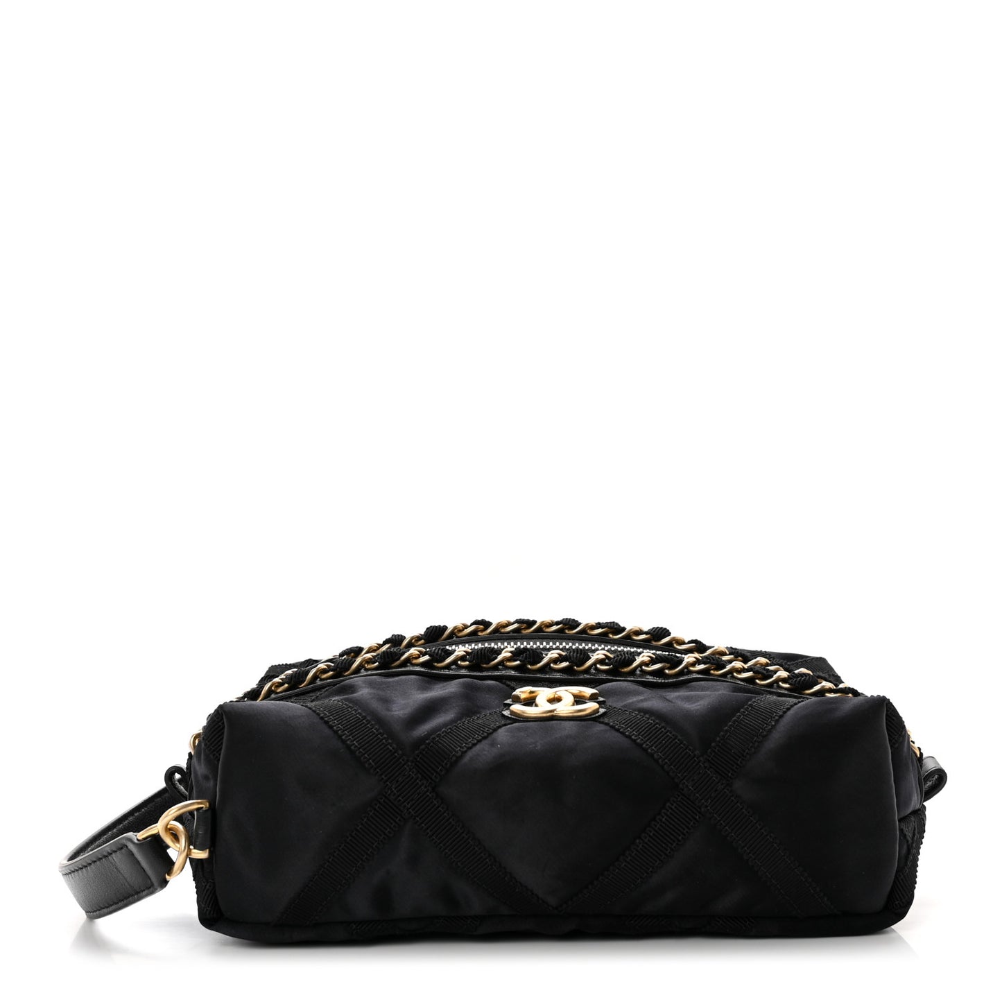 Nylon Grosgrain Lifestyle Pouch With Sleep Mask Black