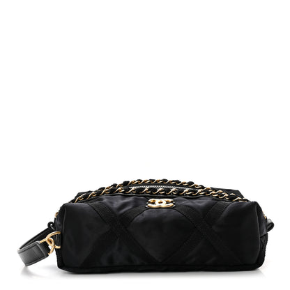 Chanel Nylon Grosgrain Lifestyle Pouch With Sleep Mask Black 2 of 7