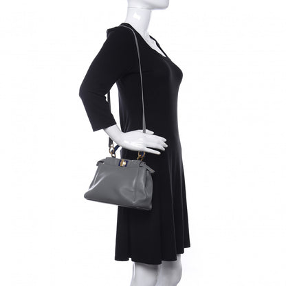 Fendi Nappa Colorblock Mini Peekaboo Iconic Satchel Grigio Chiaro Fragola Blue 2 of 9