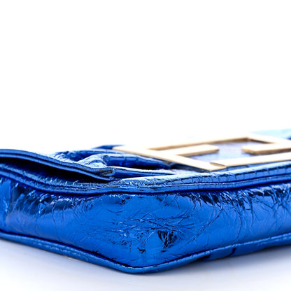 Fendi Metallic Calfskin Mia Pochette Blue 8 of 10