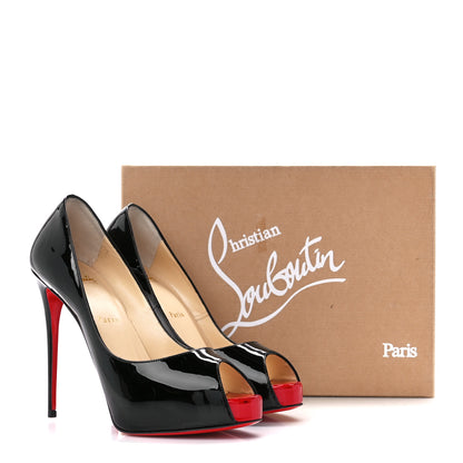 Christian Louboutin Patent New Very Prive 120 Pumps 38 Black Red 8 of 8