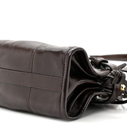 Prada Glossy Calfskin Triangle Mini Bonnie Shoulder Bag Moro 8 of 10