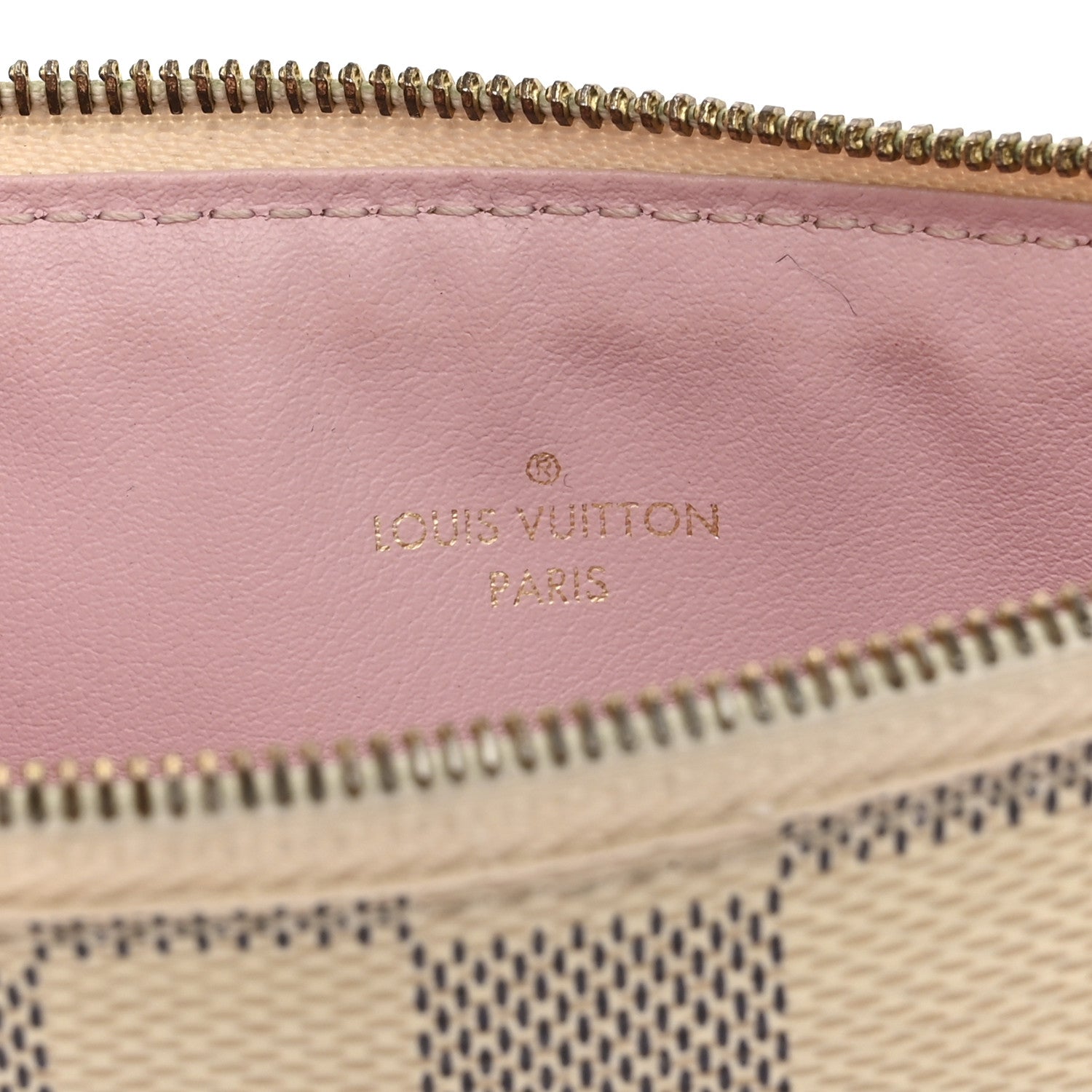 Louis Vuitton Damier Azur Felicie Chain Wallet Zippered Insert Rose Ballerine 6 of 10