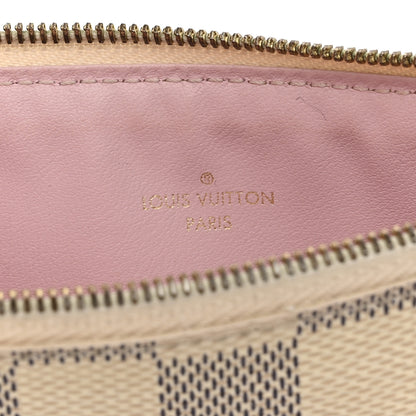 Louis Vuitton Damier Azur Felicie Chain Wallet Zippered Insert Rose Ballerine 6 of 10