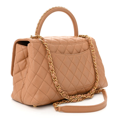 Chanel Caviar Quilted Small Coco Chain Handle Flap Brown 3 of 11