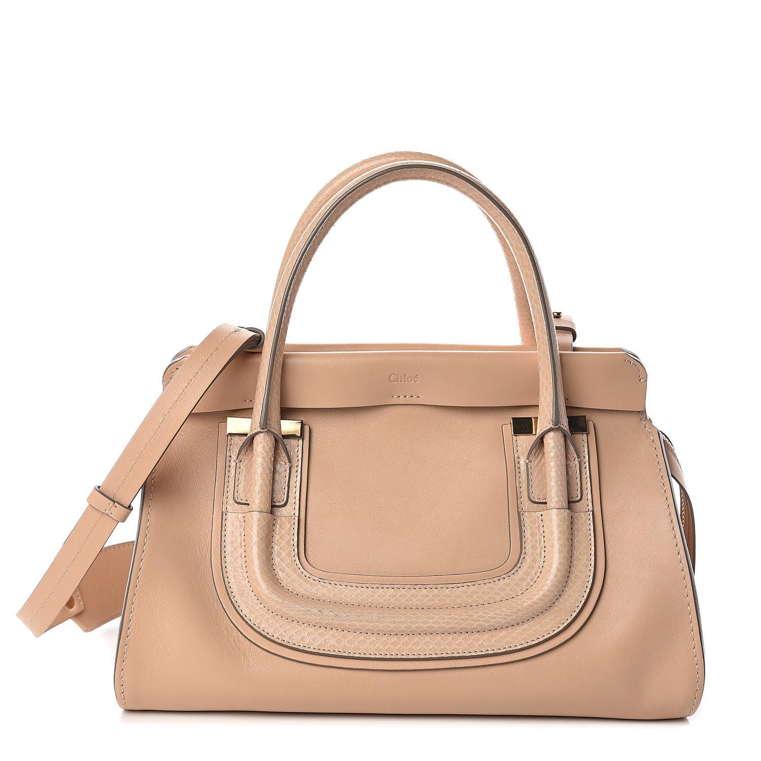 Chloe Calfskin Ayers Top Handle Shoulder Bag Beige 1 of 9