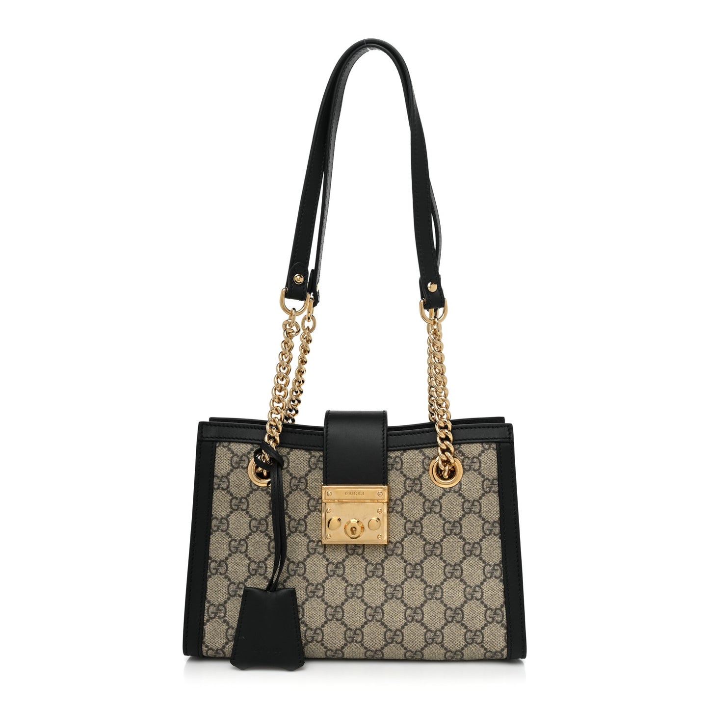 GG Supreme Monogram Small Padlock Tote Black