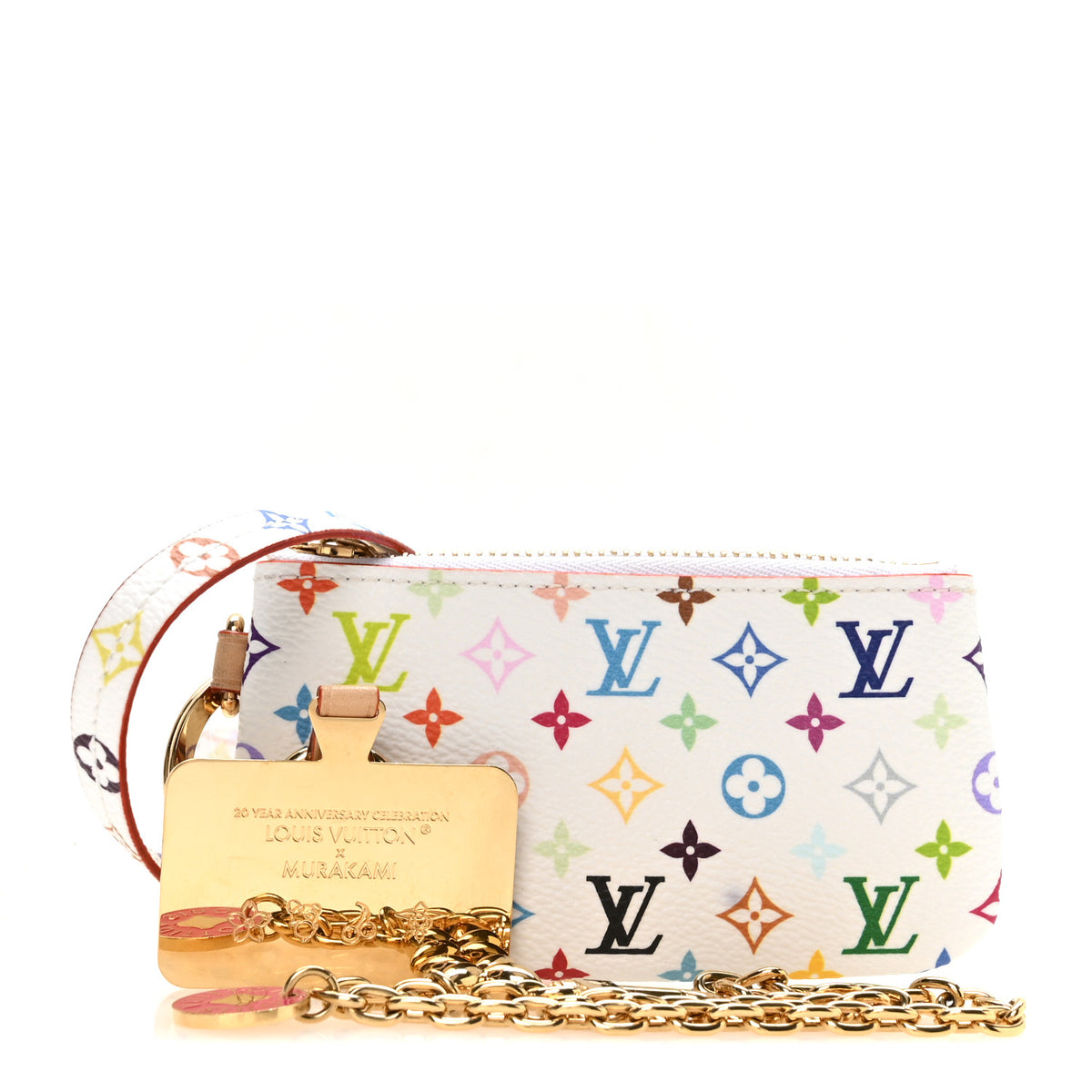 LV X TM Monogram Multicolor Phone Holder White