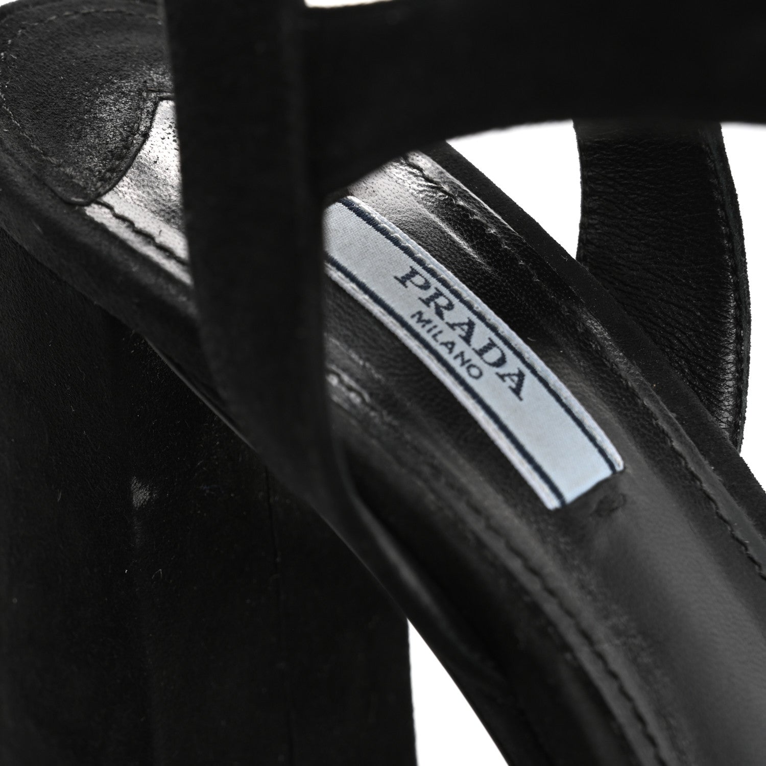 Prada Suede Platform Sandals 39 Black 10 of 12