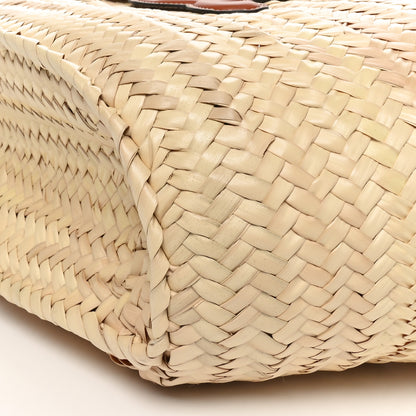 Celine Raffia Calfskin Triomphe Medium Panier Tan 9 of 9