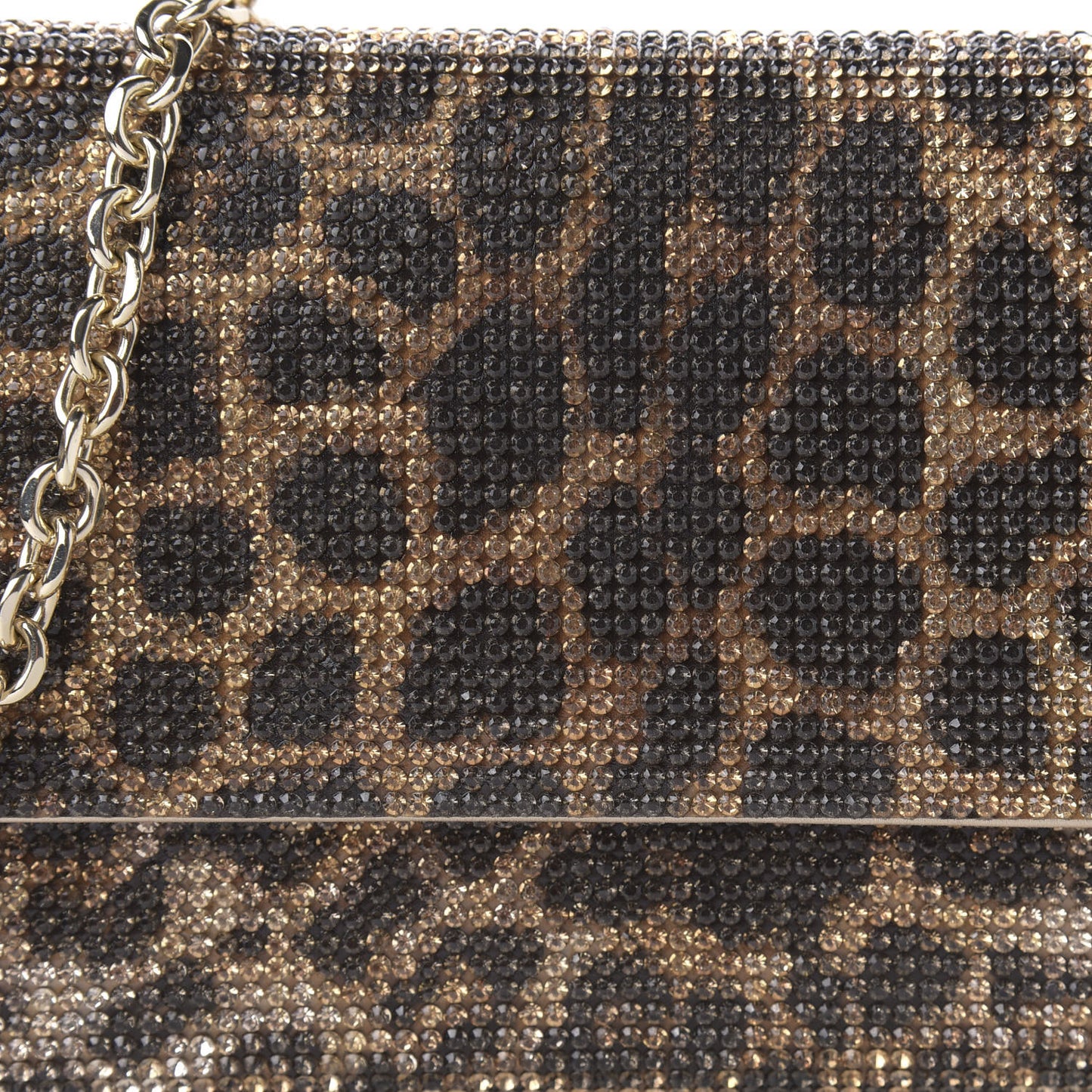 Swarovski Crystal Fizzoni Leopard Clutch Champagne Multicolor