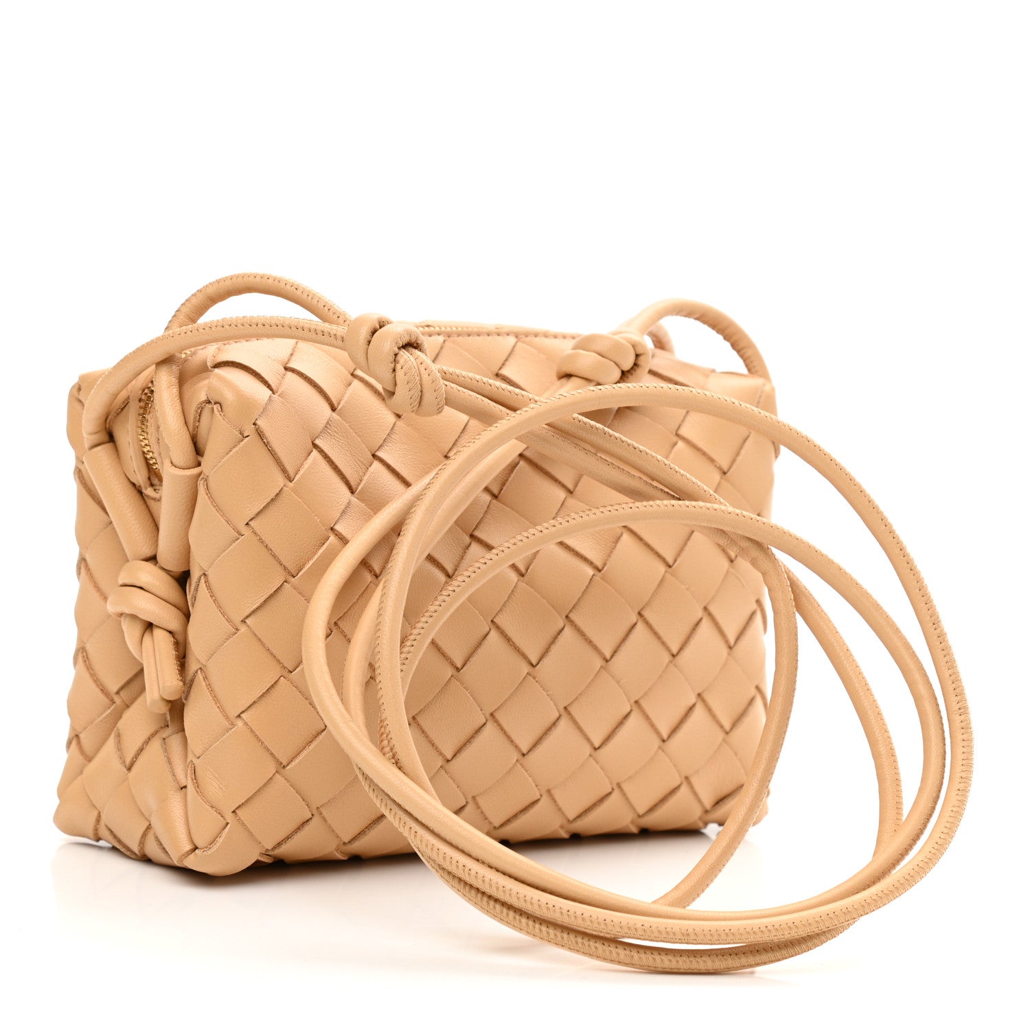 Bottega Veneta Nappa Intrecciato Mini Loop Camera Bag Almond 3 of 9