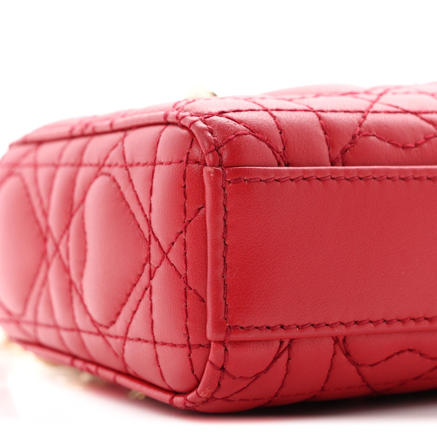 Christian Dior Lambskin Cannage Dioramour Micro Lady D-Joy Red 9 of 11