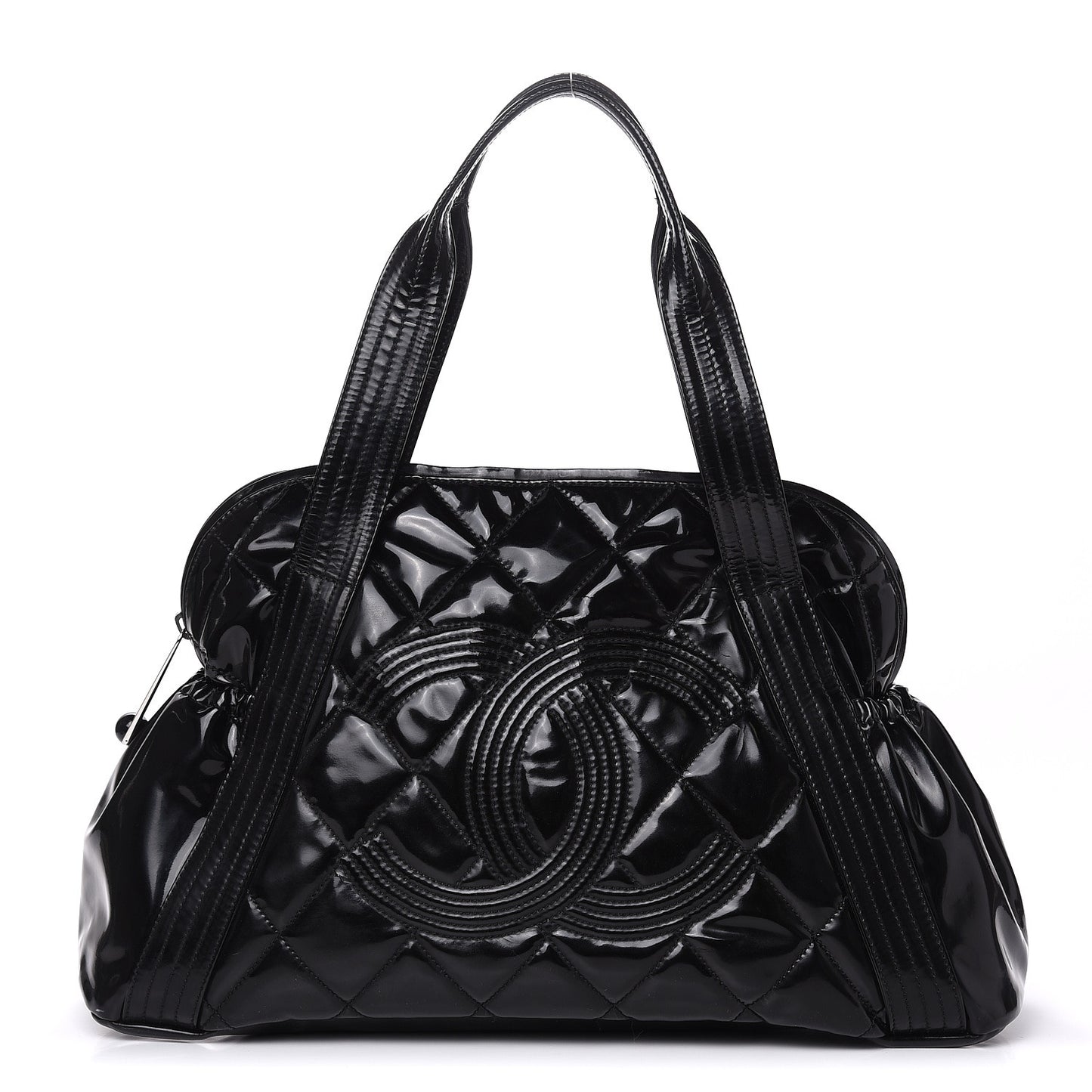 Vinyl Quilted CC Large Tote Black