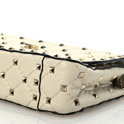 Valentino Garavani Nappa Small Rockstud Spike Shoulder Bag Light Ivory 8 of 15