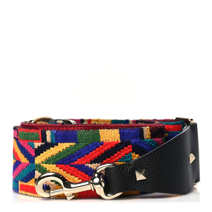Valentino Garavani Canvas Native Couture 1975 Embroidered Rockstud Guitar Strap Multicolor 1 of 5