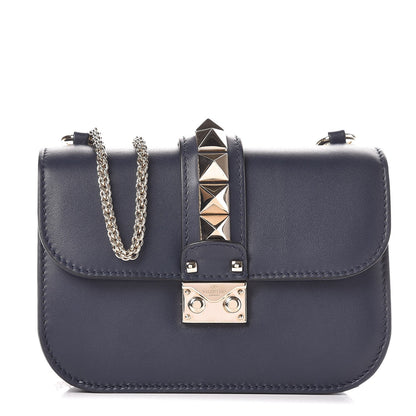 Valentino Garavani Vitello Small Glam Lock Rockstud Flap Marine 1 of 8