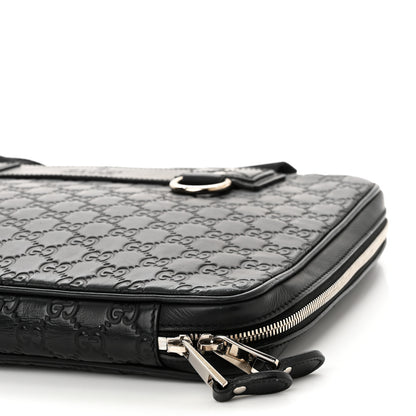 Gucci Guccissima Laptop Briefcase Black 10 of 10