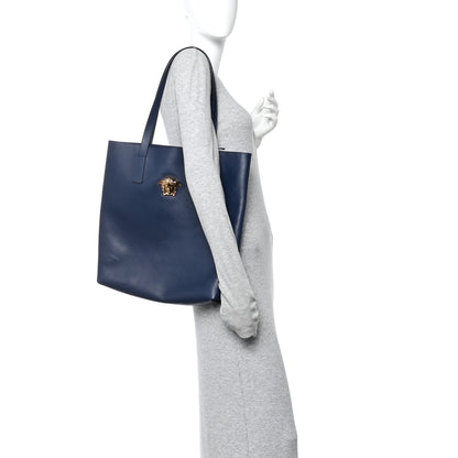 Versace Smooth Calfskin La Medusa Tote Bag Blue 2 of 9