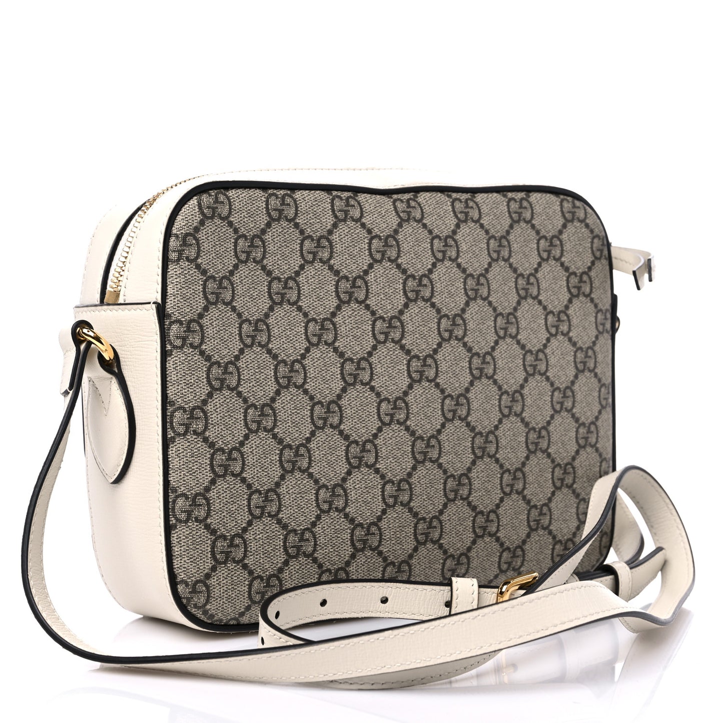 GG Supreme Monogram Small Horsebit 1955 Shoulder Bag Beige Mystic White