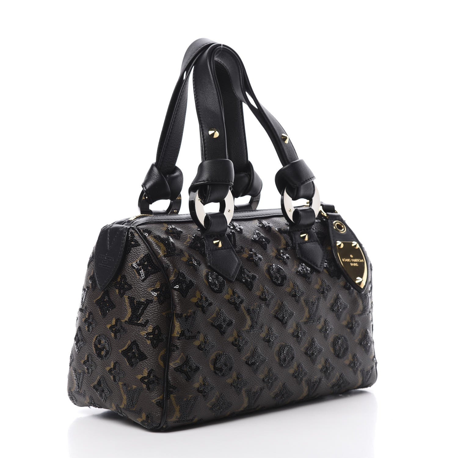 Louis Vuitton Monogram Sequins Eclipse Speedy 28 Black 3 of 9