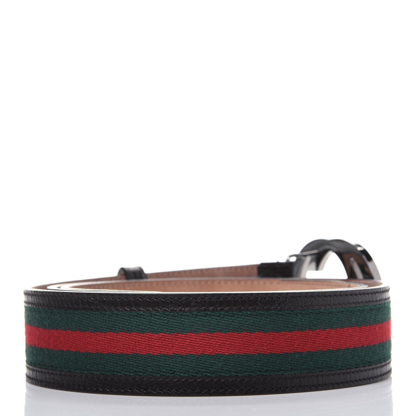 Calfskin Web Interlocking G Belt 105 42 Dark Brown