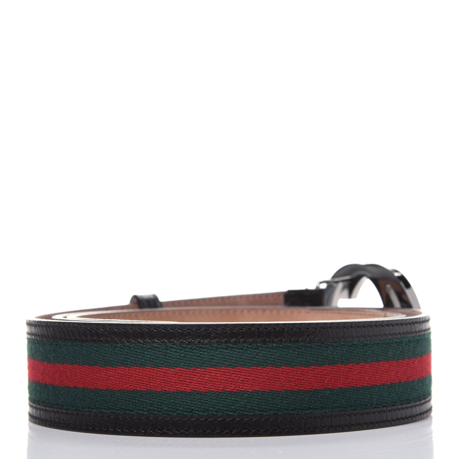 Gucci Calfskin Web Interlocking G Belt 105 42 Dark Brown 2 of 9