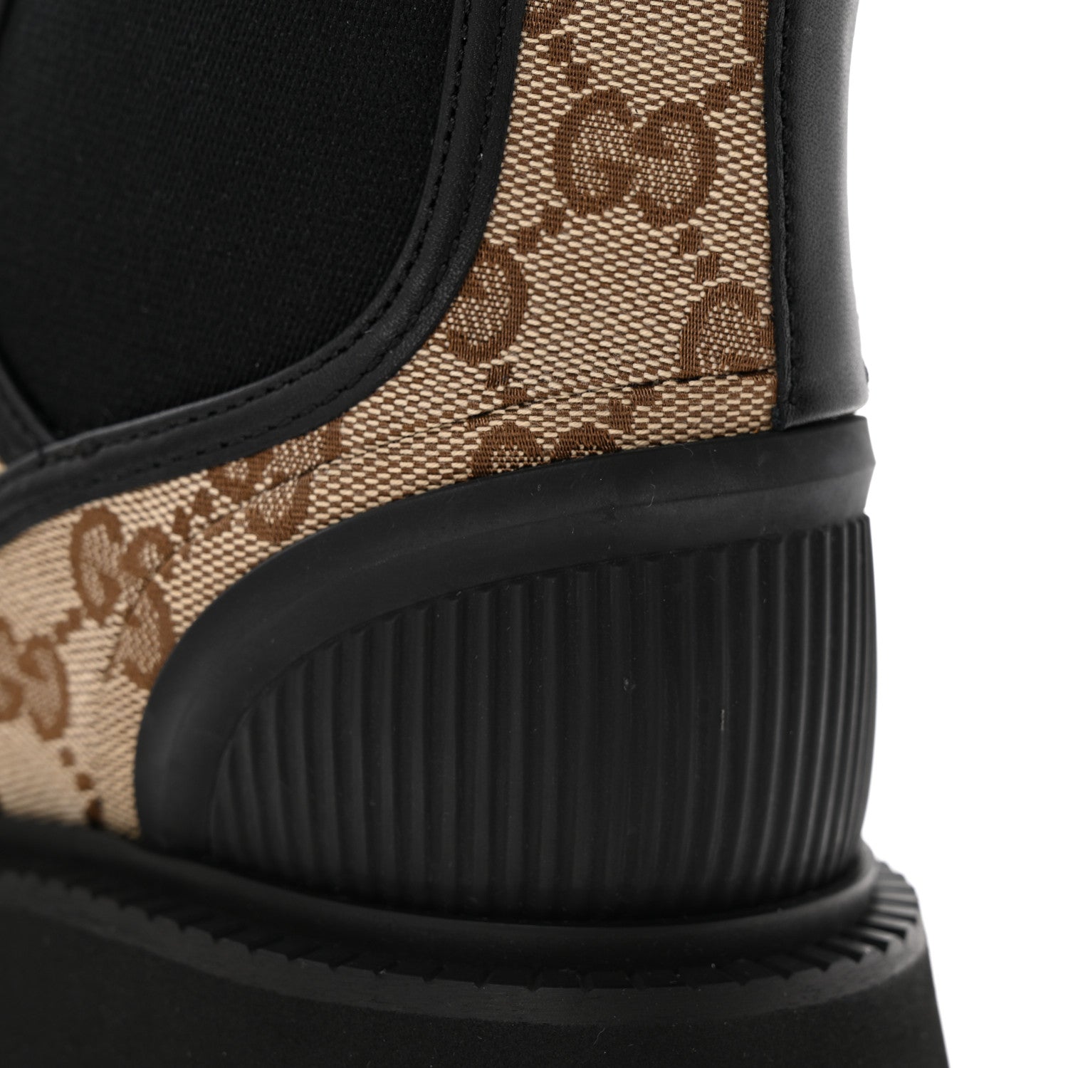 Gucci GG Supreme Monogram Ankle Booties 37.5 Mystic White Beige Ebony Black 11 of 12