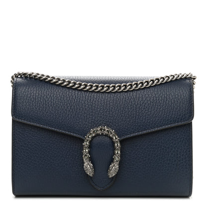 Gucci Dollar Calfskin Crystal Mini Dionysus Chain Wallet Blue Agata Black Diamond 1 of 9