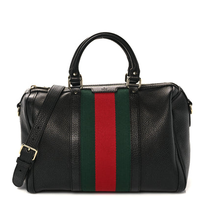 Gucci Calfskin Vintage Web Medium Boston Black 1 of 16