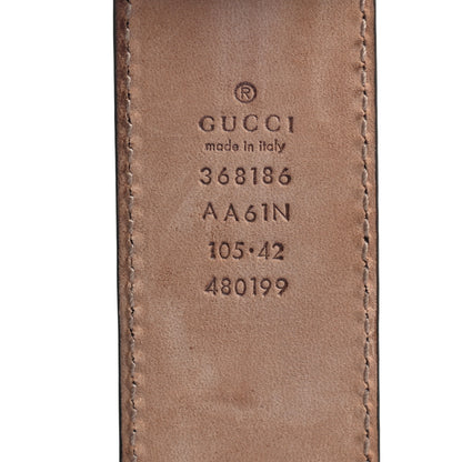 Gucci Soft Guccissima Margaux Calfskin Nickel Interlocking G 37mm Belt 105 42 Black 5 of 6