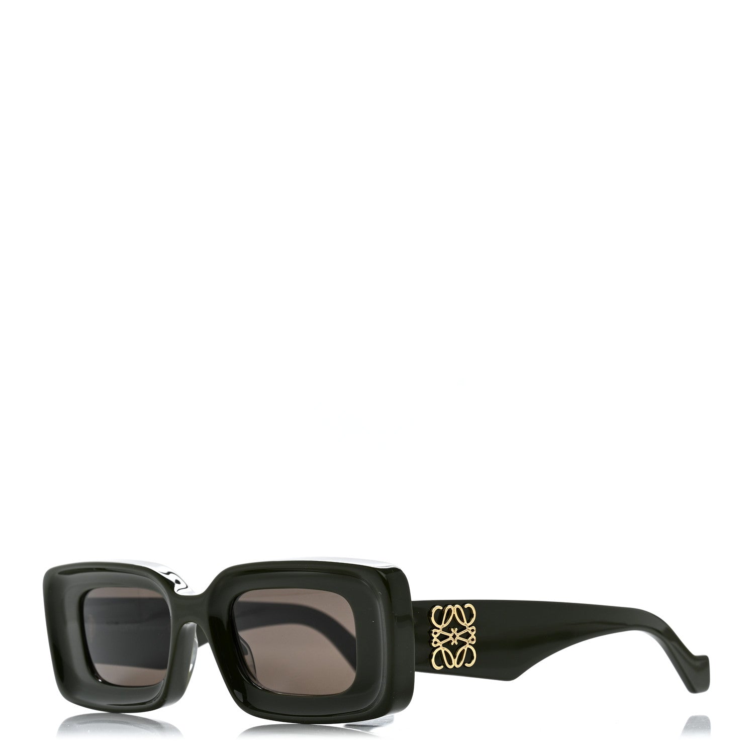 Loewe Acetate Rectangular Sunglasses LW40101I Dark Olive 1 of 7