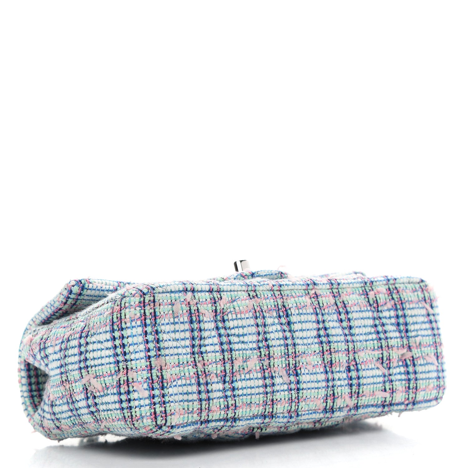 Chanel Tweed Quilted Mini Rectangular Flap Blue 4 of 9