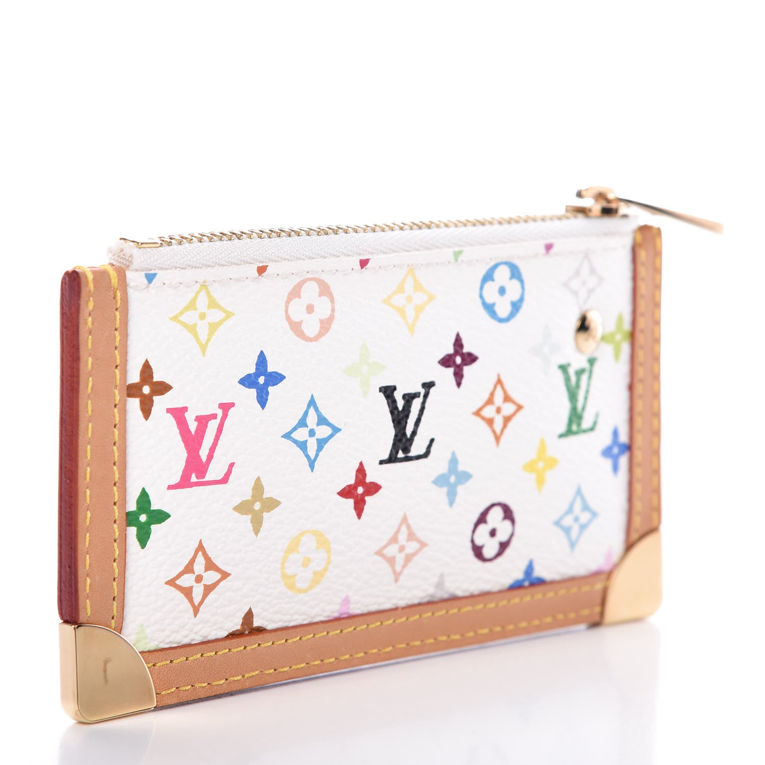 Louis Vuitton Monogram Multicolor Key Pouch White 3 of 6