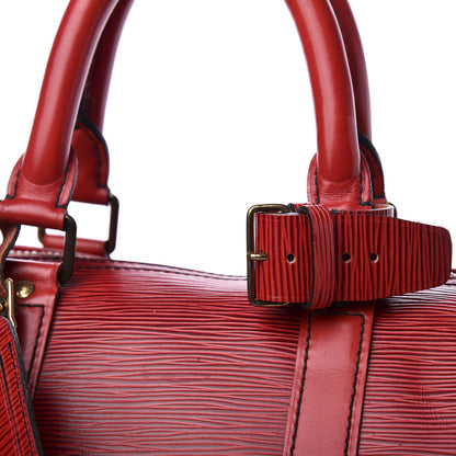 Louis Vuitton Epi Keepall 45 Castillan Red 12 of 15