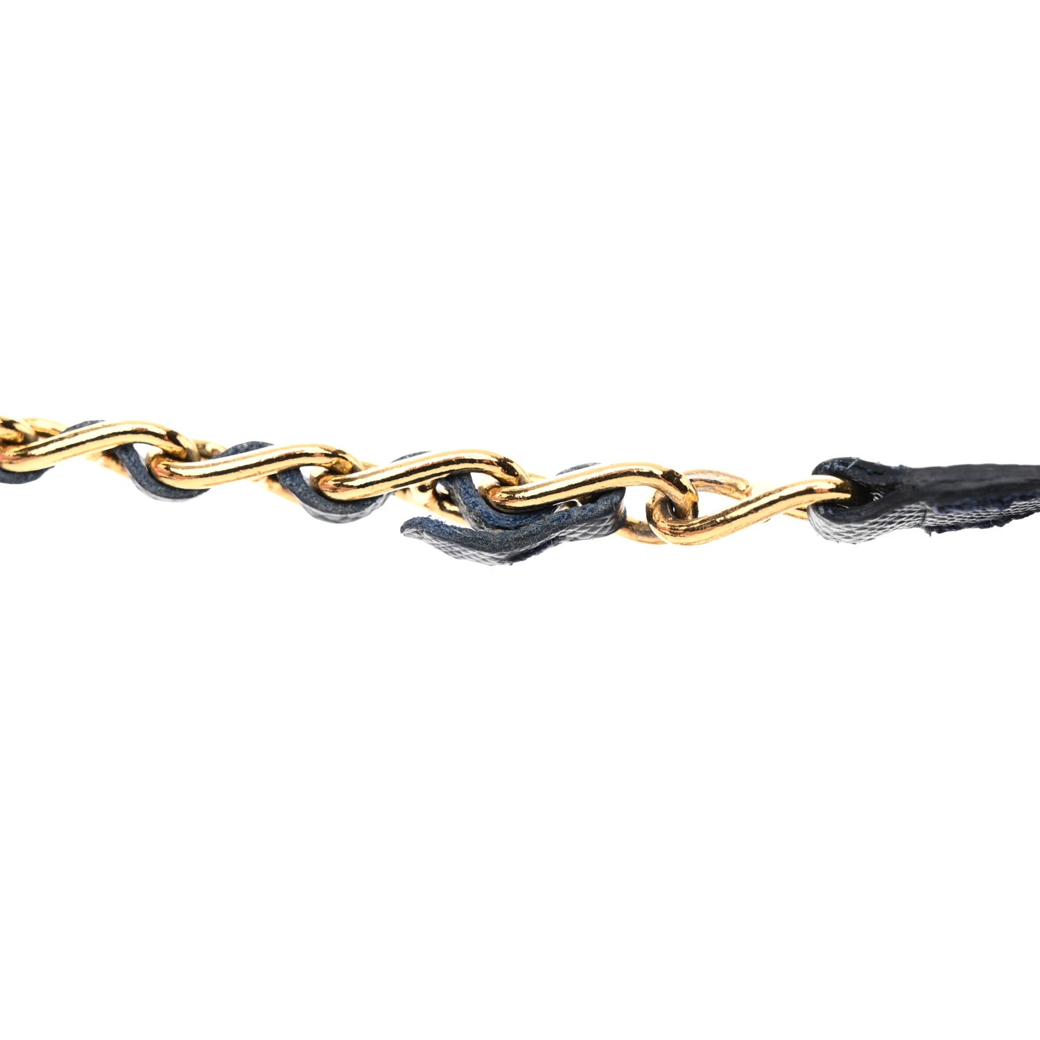 Prada Saffiano Metal Oro Chain Wallet Bleuette 11 of 12