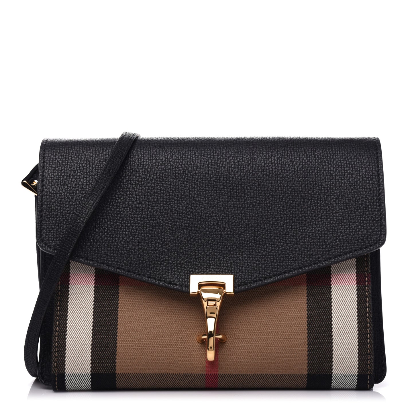 Derby Calfskin House Check Small Macken Crossbody Bag Dark Bottle Green