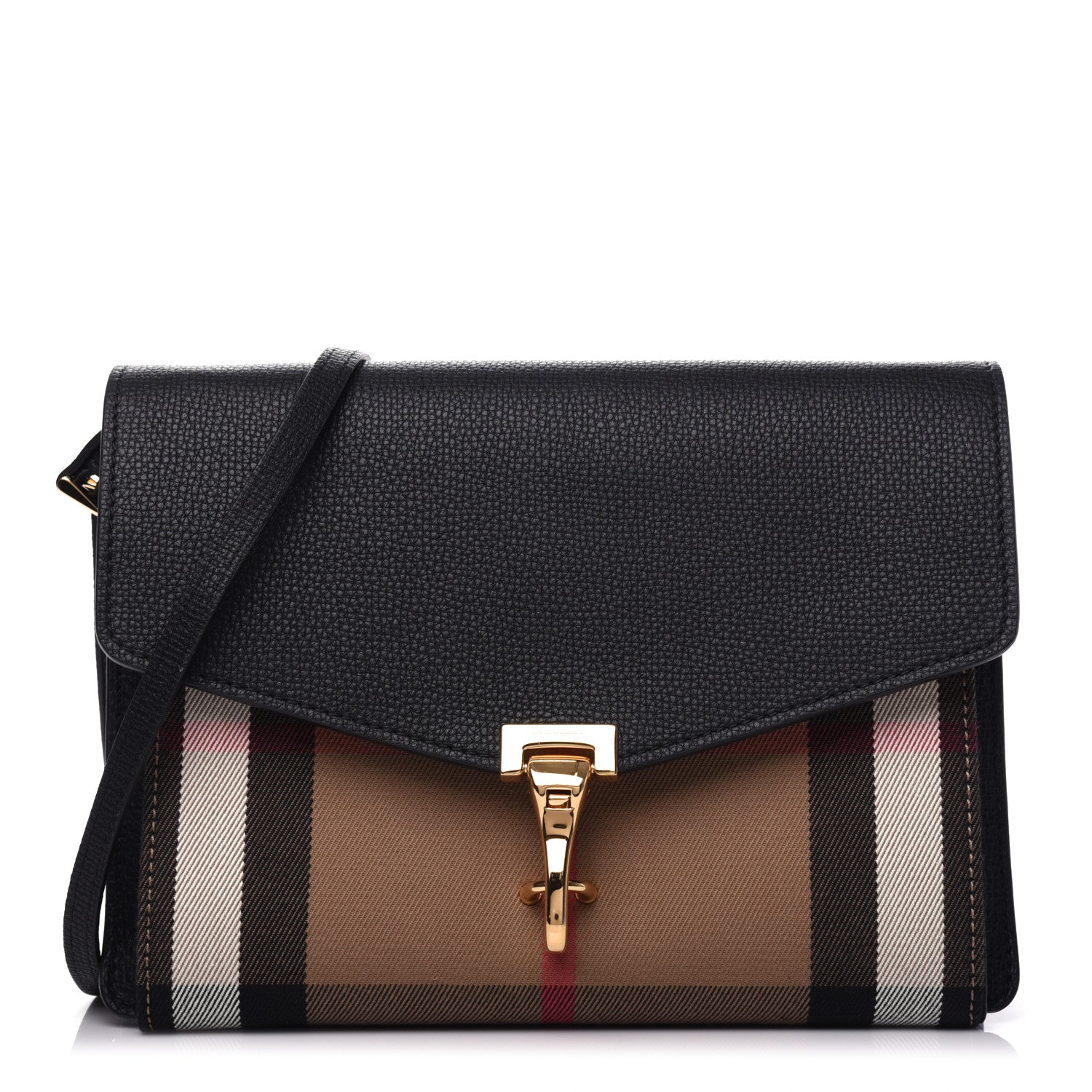 Burberry Derby Calfskin House Check Small Macken Crossbody Bag Dark Bottle Green 1 of 10