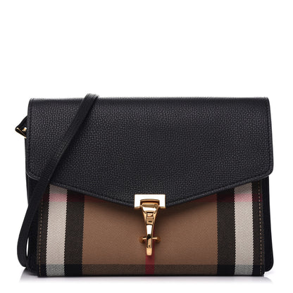 Burberry Derby Calfskin House Check Small Macken Crossbody Bag Dark Bottle Green 1 of 10