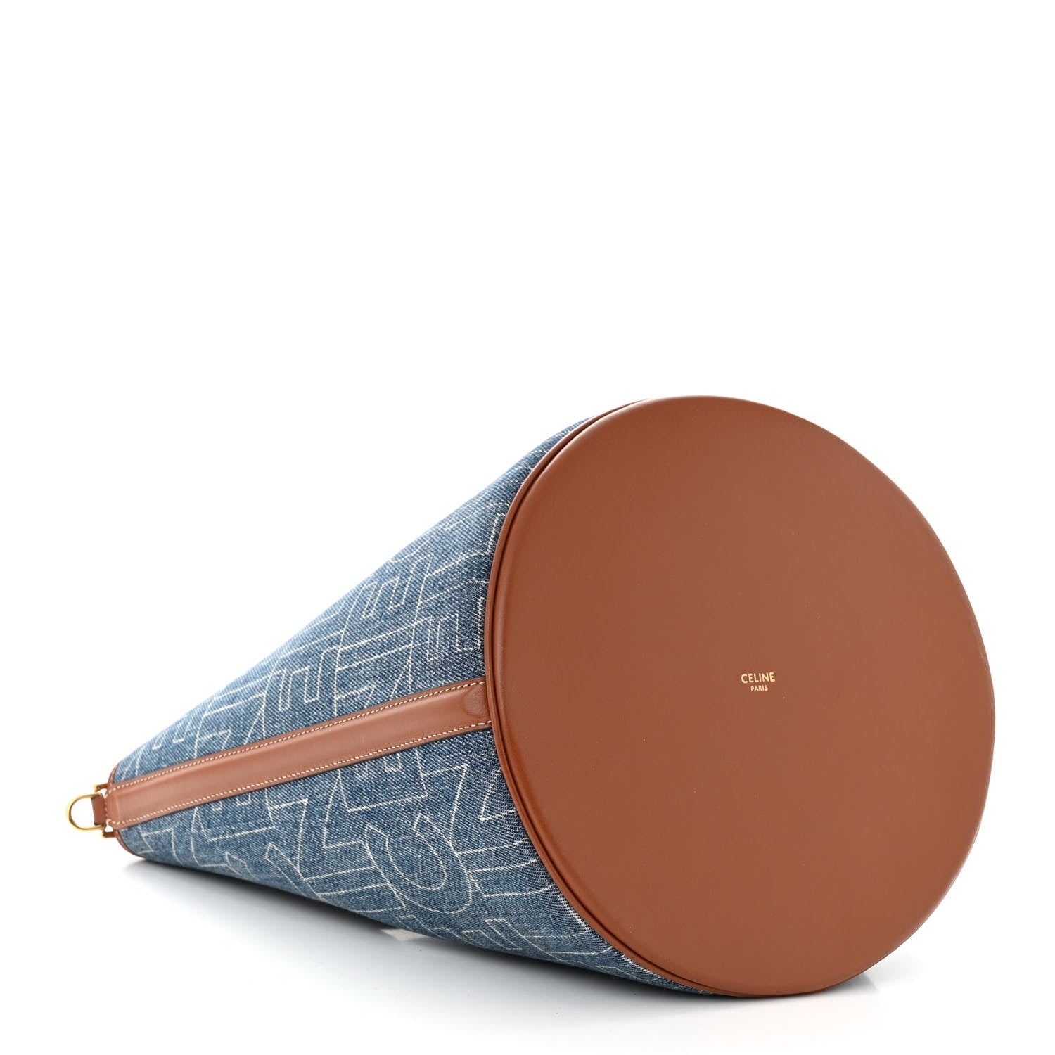 Celine Denim Calfskin Logo Bucket 16 Bag Blue 5 of 12
