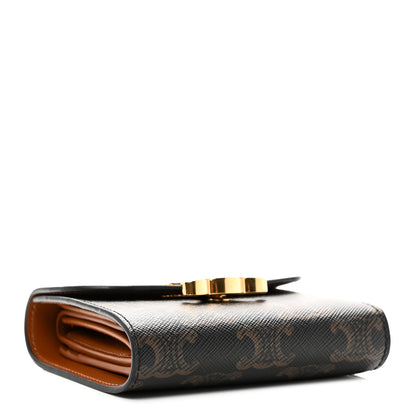 Celine Triomphe Canvas Small Triomphe Wallet Tan 4 of 8