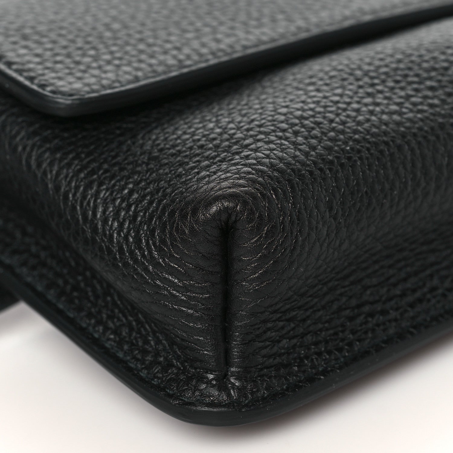 Gucci Pebbled Calfskin Soho Flap Belt Bag Black 8 of 9